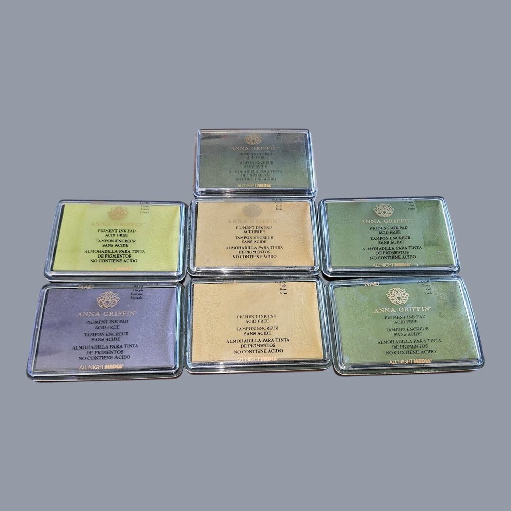 Anna Griffin Stamp Ink Pads, LOT OF 7, acid free pigment